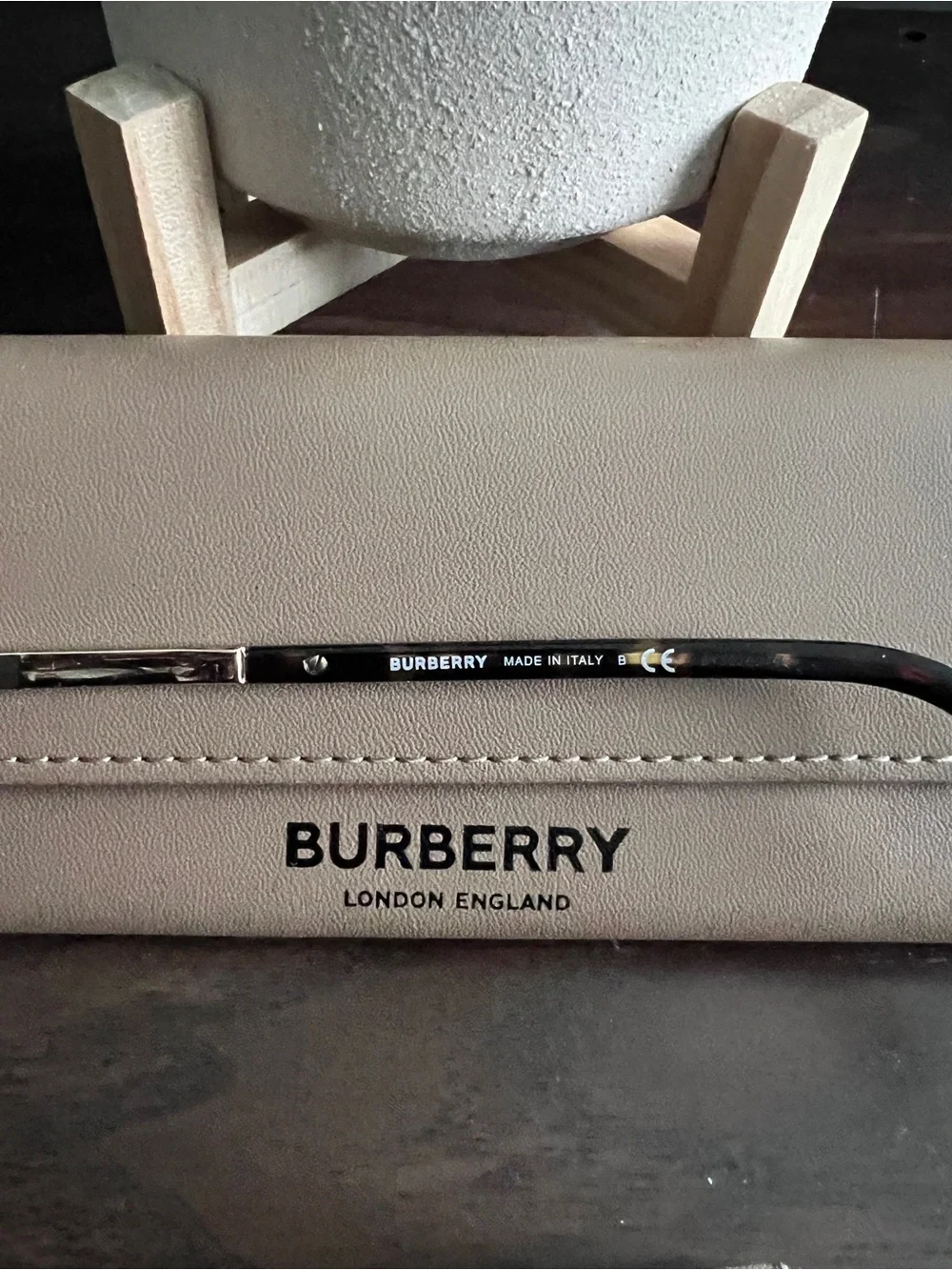 Burberry Brown Rectangular Eyeglasses with Beige Case